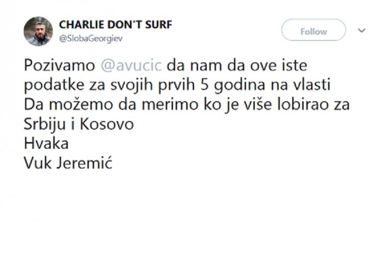 Da li su troškovi putovanja ministra metodološki uporedivi sa troškovima putovanja predsednika Republike?